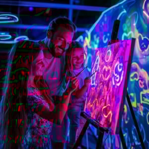 Neon Brush Kids: Un Corso di Pittura Neon per la Famiglia